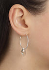 Pilgrim Skuld Hoop with Pendant Earrings, Silver
