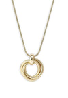 Pilgrim Skuld Triple Linking Rings Necklace, Gold