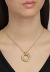 Pilgrim Skuld Triple Linking Rings Necklace, Gold