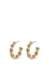 Pilgrim Skuld Twisted Hoop Earrings, Gold