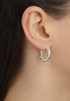 Pilgrim Skuld Twisted Hoop Earrings, Silver