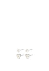 Pilgrim Valerie Set of 2 Pearl Earrings, Silver