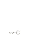 Pilgrim Samanda Crystal Ear Cuff & Earrings Set, Silver