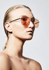Pilgrim Sage Gold Plated Sunglasses, Orange