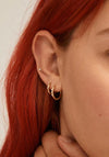 Pilgrim Ecstatic 3-in-1 Crystal Earrings, Gold