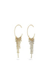 Pilgrim Urd Crystal Drop Hoop Earrings, Gold