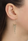 Pilgrim Urd Crystal Drop Hoop Earrings, Gold