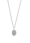 Pilgrim Urd Oval Crystal Pendant Necklace, Silver