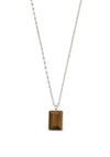 Pilgrim Verdandi Tiger Eye Necklace, Silver