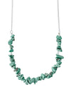Pilgrim Water Green Beaded Necklace, Silver