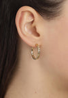 Pilgrim Yggdrasil Chain Hoop Earrings, Gold