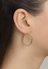 Pilgrim Yggdrasil Chain Medium Hoop Earrings, Gold