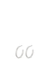 Pilgrim Chain Medium Hoop Earrings, Silver