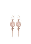 Pilgrim Yggdrasil Tree of Life Pendant Earrings, Rose Gold