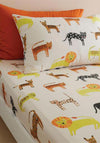 Pineapple Elephant Kids Khari Animals Fitted Sheet, Cream Multi
