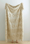 Pineapple Elephant Kabeli Tuffed Throw 170 x 130cm, Cream