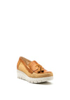 Pitillos Leather Mesh Tassel Loafers, Tan