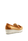 Pitillos Leather Mesh Tassel Loafers, Tan