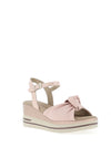 Pitillos Shimmer Knot Wedge Sandals, Blush