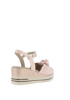 Pitillos Shimmer Knot Wedge Sandals, Blush