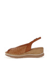 Pitillos Sling Back Wedge Sandals, Camel