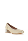 Pitillos Embossed Metallic Low Heels, Gold