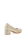 Pitillos Embossed Metallic Low Heels, Gold