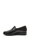 Pitillos Leather Wedged Slip On Shoes, Black
