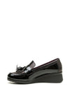 Pitillos Patent Leather Wedge Loafers, Black