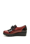 Pitillos Chain Detail Wedge Loafers, Burgundy