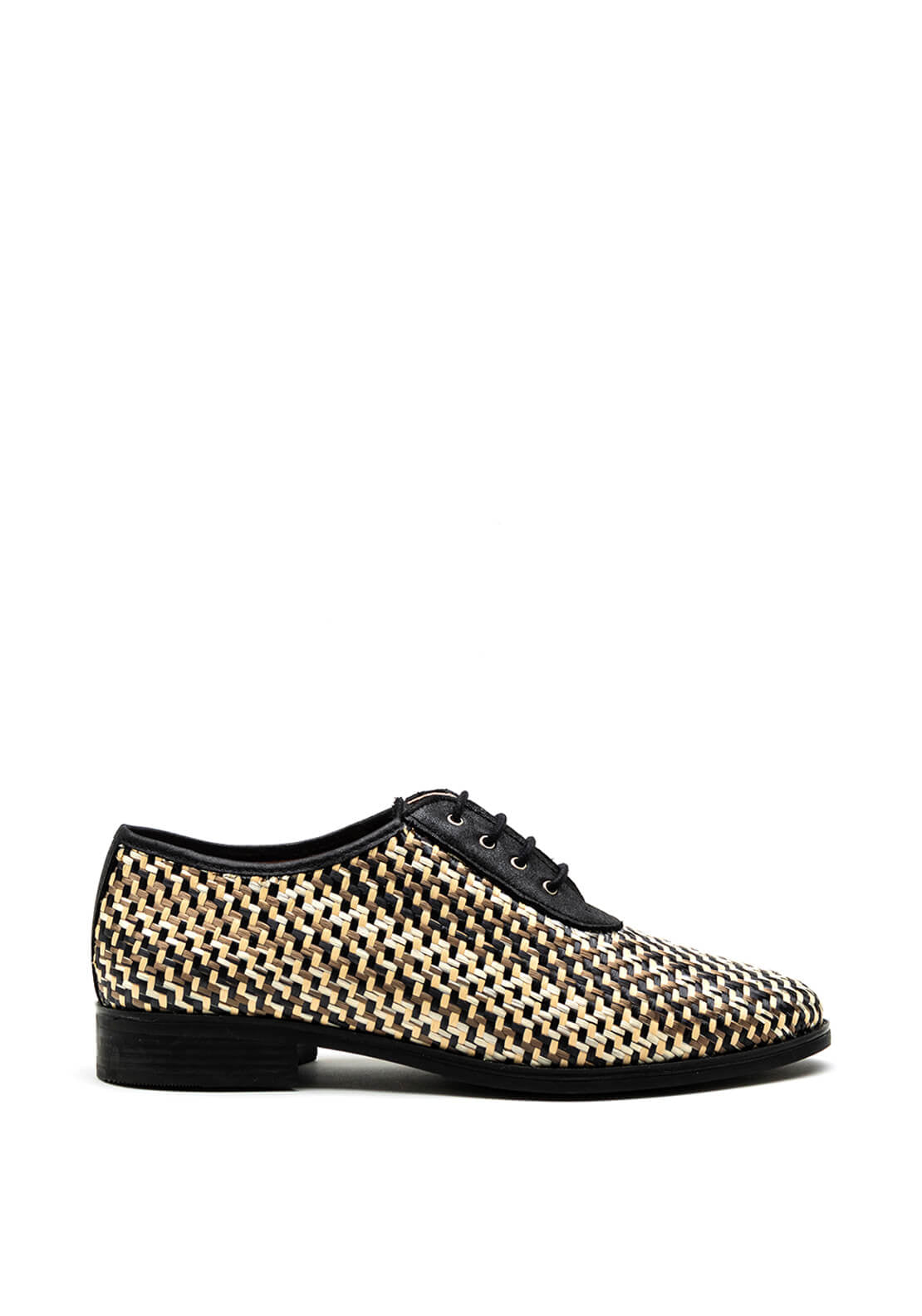 Pitillos Woven Oxford Brogue, Black Multi