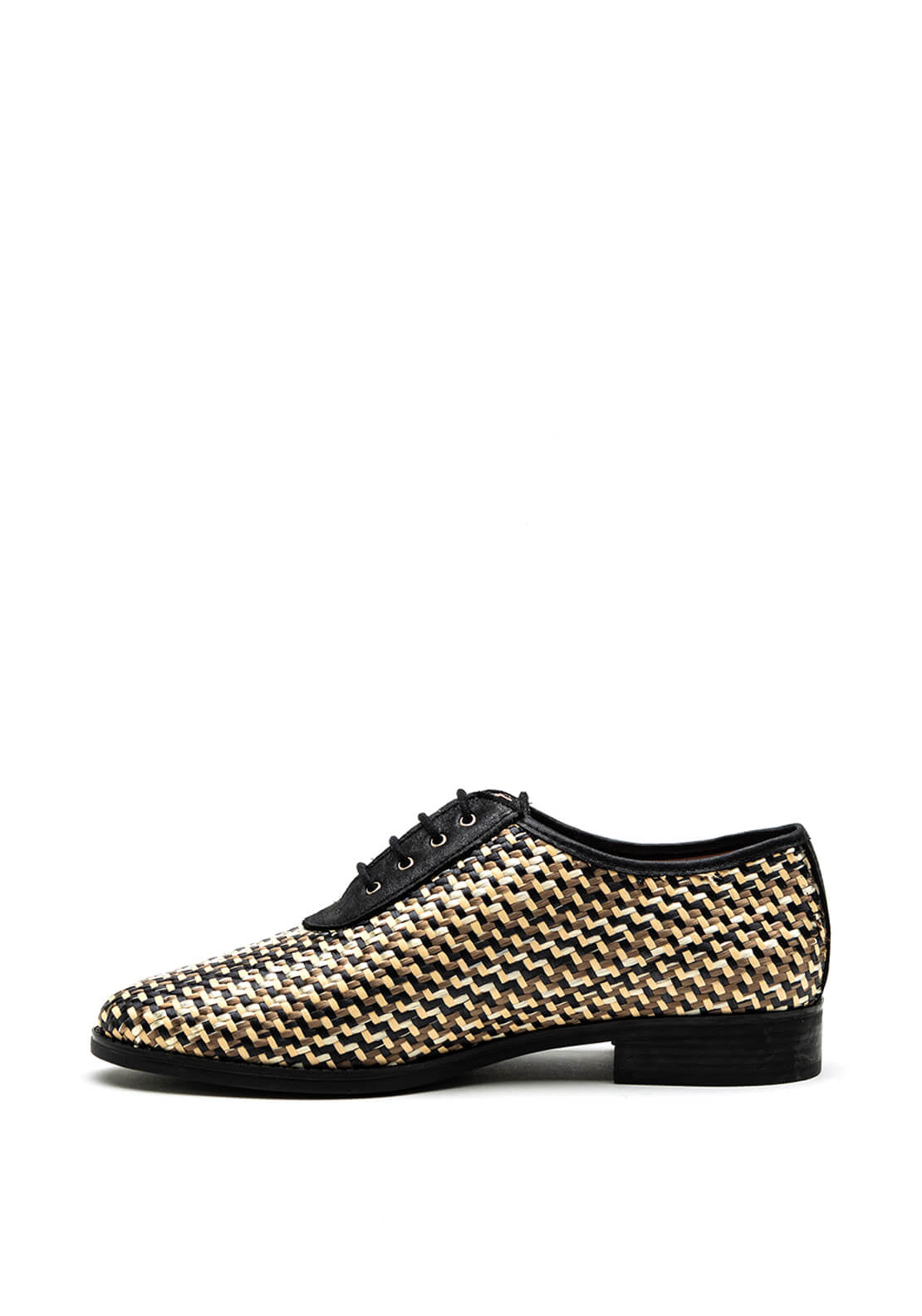 Pitillos Woven Oxford Brogue, Black Multi