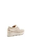 Pitillos Laser Cut Perforated Wedge Shoe, Gold