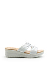 Pitillos Slip On Wedge Mule Sandal, White