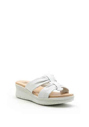 Pitillos Slip On Wedge Mule Sandal, White