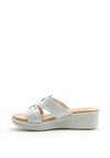 Pitillos Slip On Wedge Mule Sandal, White