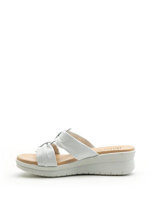 Pitillos Slip On Wedge Mule Sandal, White