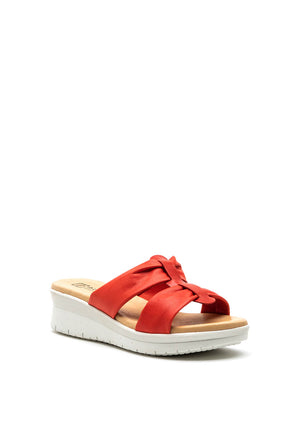 Pitillos Slip On Wedge Mule Sandal, Red
