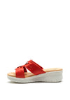 Pitillos Slip On Wedge Mule Sandal, Red
