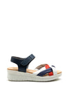 Pitillos Nautical Themed Velcro Close Sandal, Navy Multi