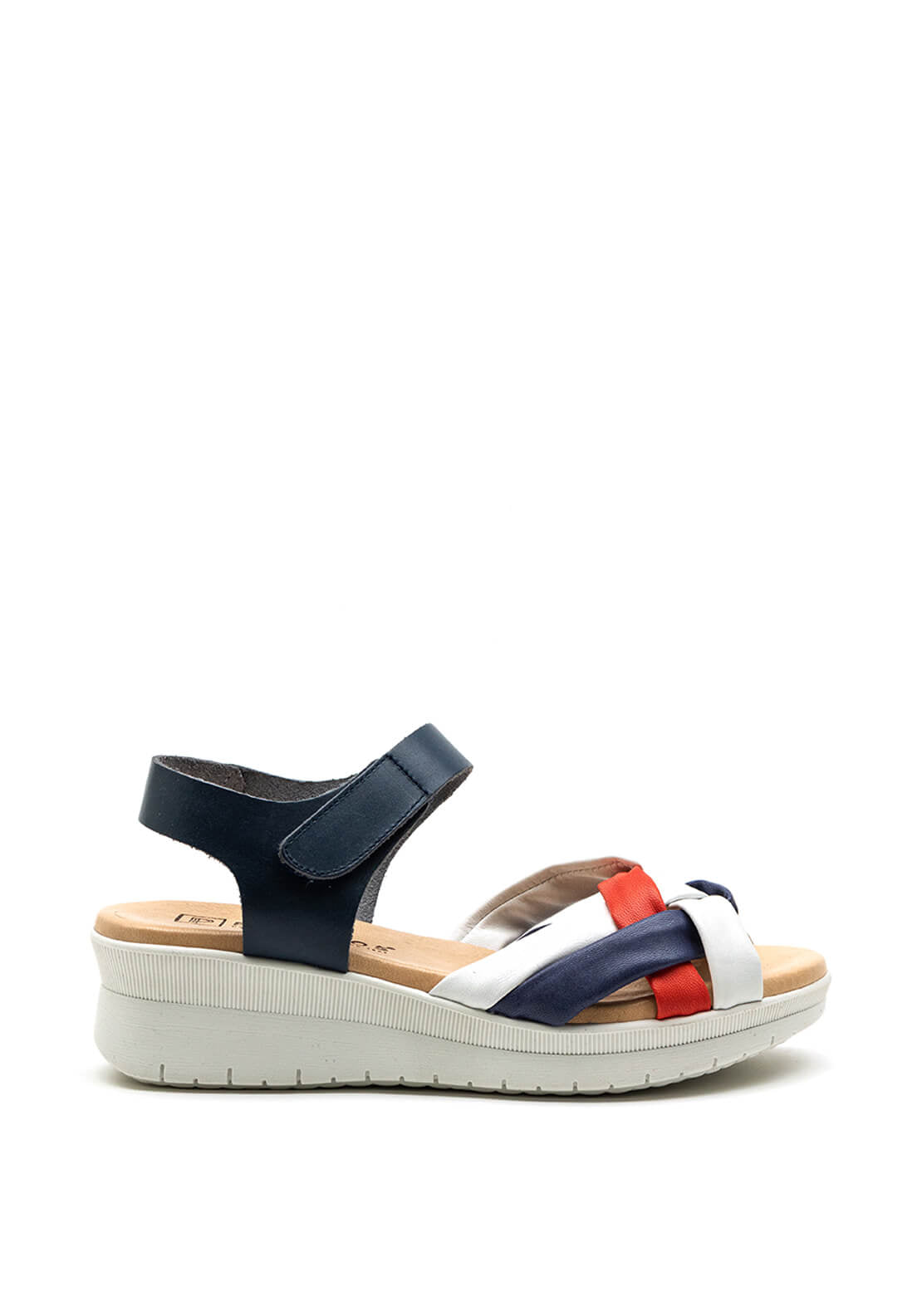 Pitillos Nautical Themed Velcro Close Sandal, Navy Multi