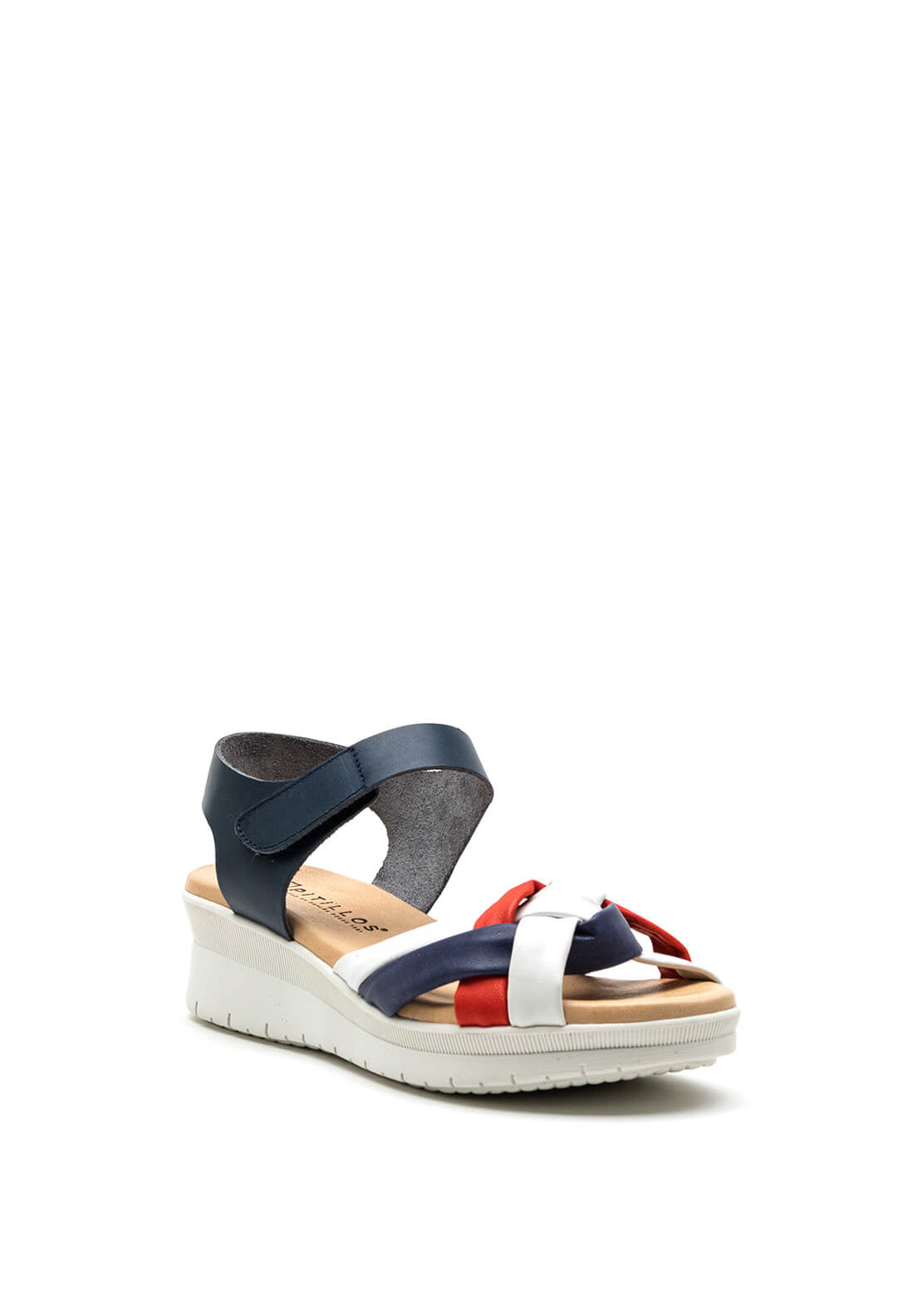 Pitillos Nautical Themed Velcro Close Sandal, Navy Multi