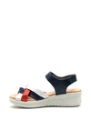 Pitillos Nautical Themed Velcro Close Sandal, Navy Multi