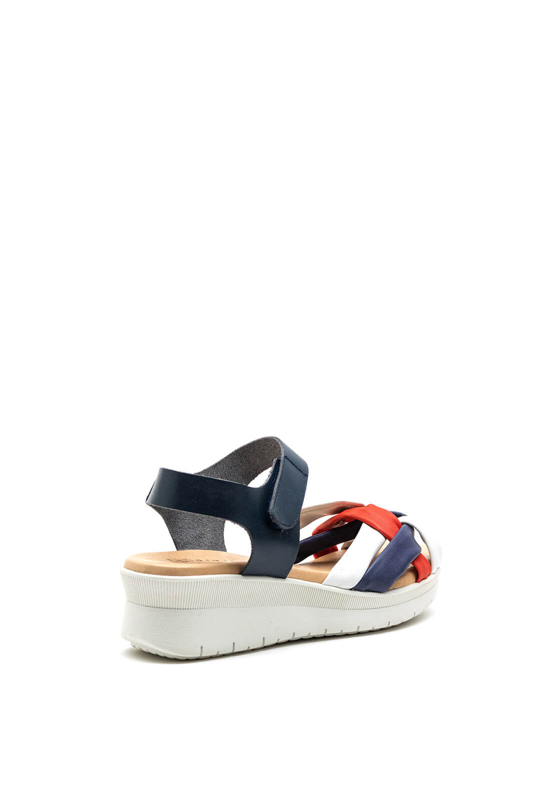 Pitillos Nautical Themed Velcro Close Sandal, Navy Multi