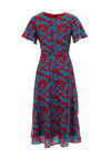 Seventy1 Angel Sleeve Daisy Print Midi Dress, Red Multi