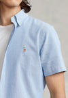 Ralph Lauren Slim Short Sleeved Oxford Shirt, Light Blue
