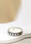 POM Row of Hearts Spinning Ring, Silver Size 60