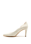 Pomares Scallop Edging Court Shoe, Cream