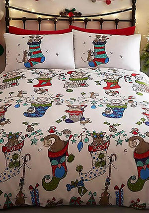 Portfolio Christmas Pets King Duvet Set, Grey