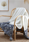 Portfolio Home Dahlia Stripe Brushed Slub Throw, Navy
